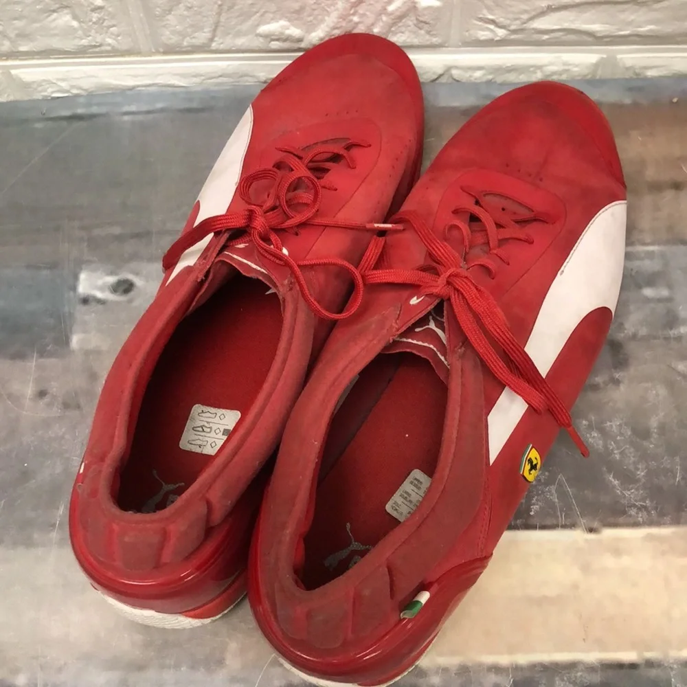 Puma Ferrari Driving Power shoes Rosso Corsa‎ red & white men’s size 14